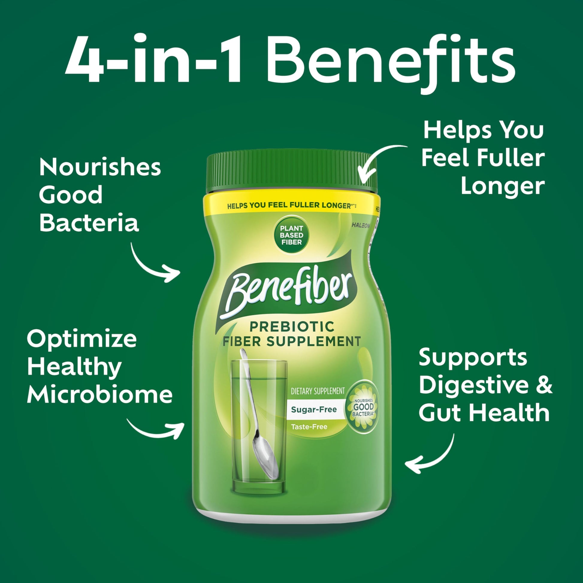 Benefiber taste free sugar free 125 servings bottle container