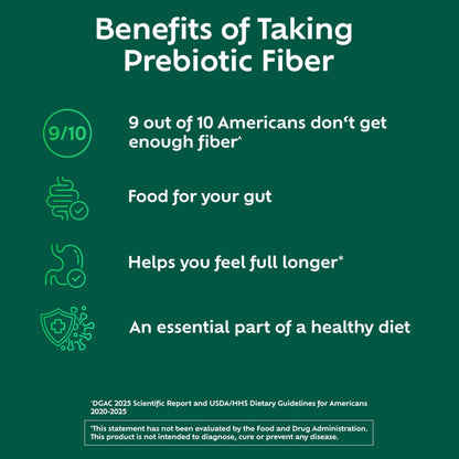 Authentic Benefiber unflavored soluble fiber supplement close up