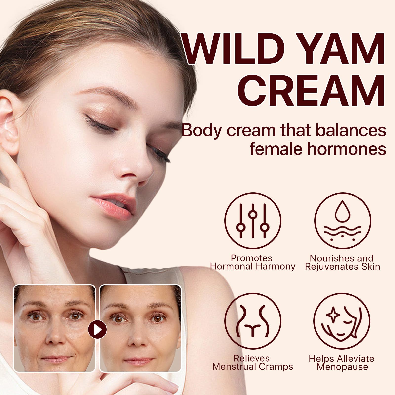 Arbcrn organic wild yam cream jar side view showing ingredients