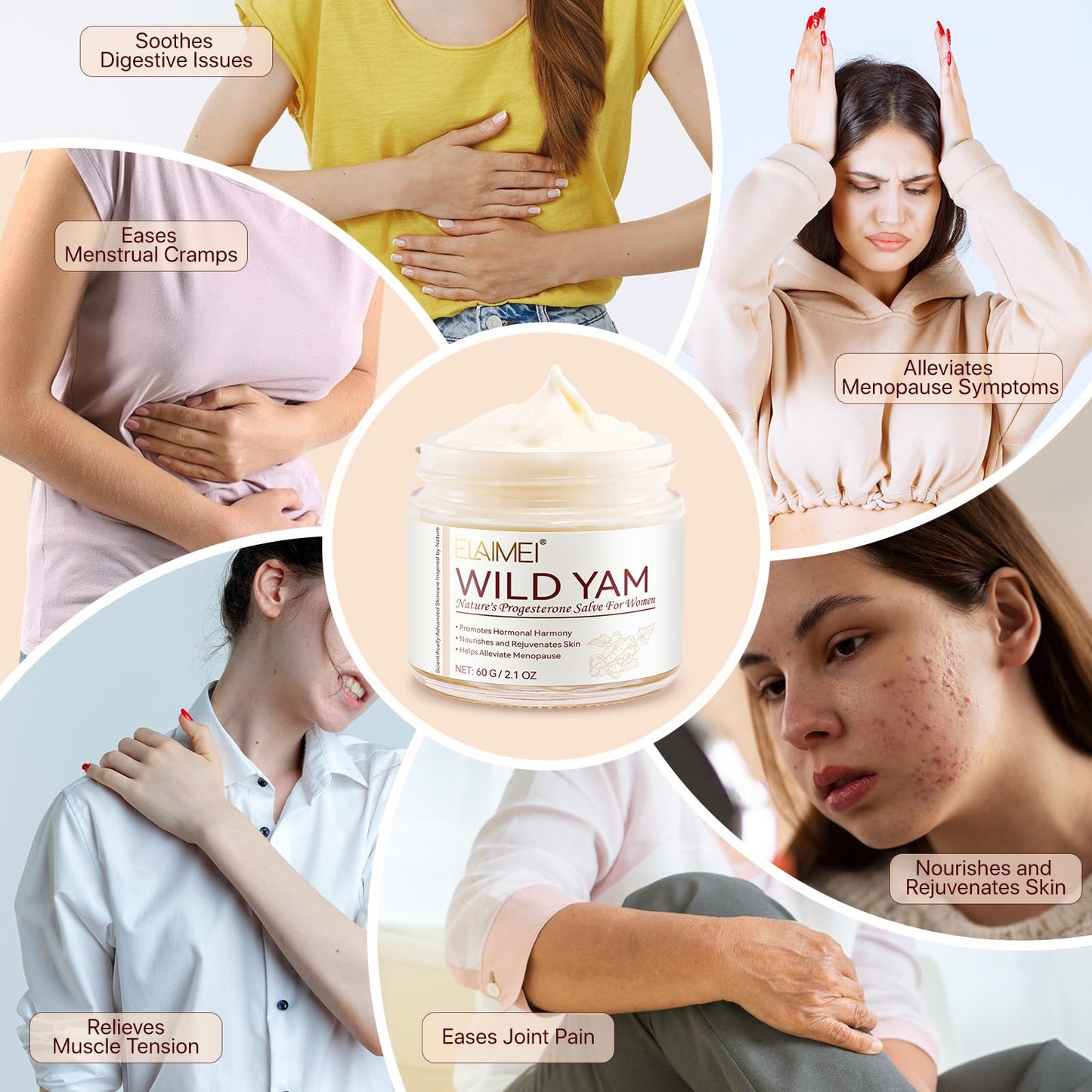 Close up of Arbcrn Wild Yam Cream label details