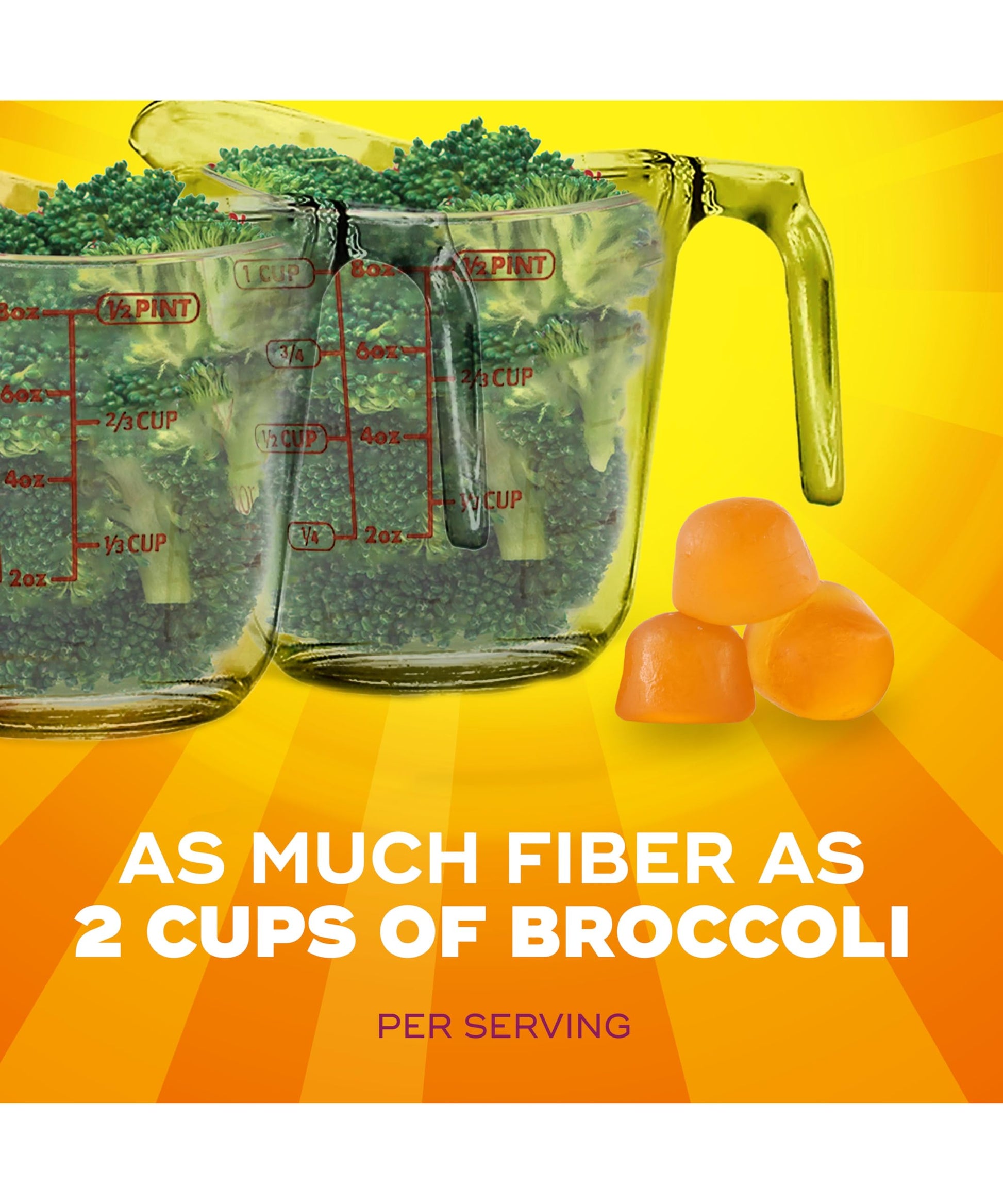 Metamucil plant based prebiotic fiber gummies nutritional information panel and ingredient list