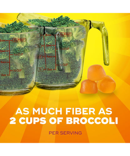Metamucil plant based prebiotic fiber gummies nutritional information panel and ingredient list