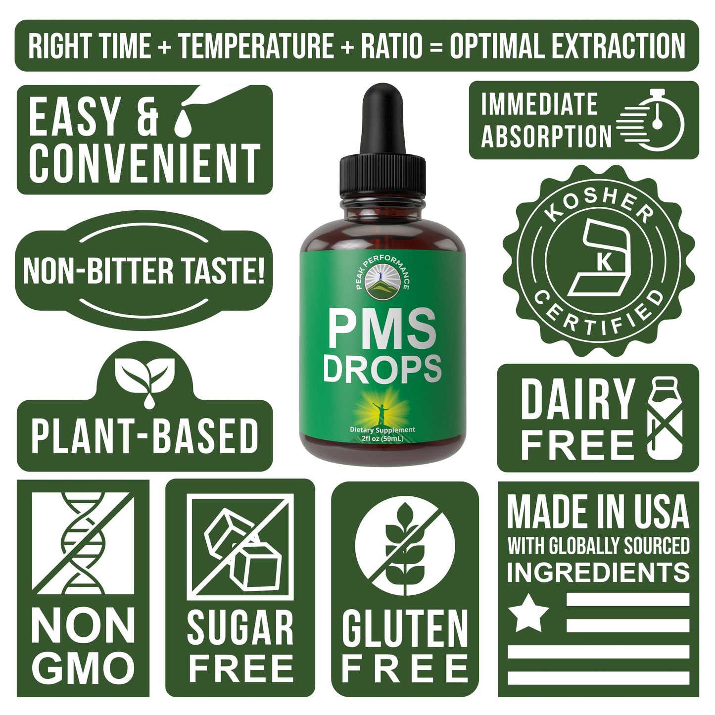 Authentic Peak Performance 9-In-1 PMS relief liquid supplement box