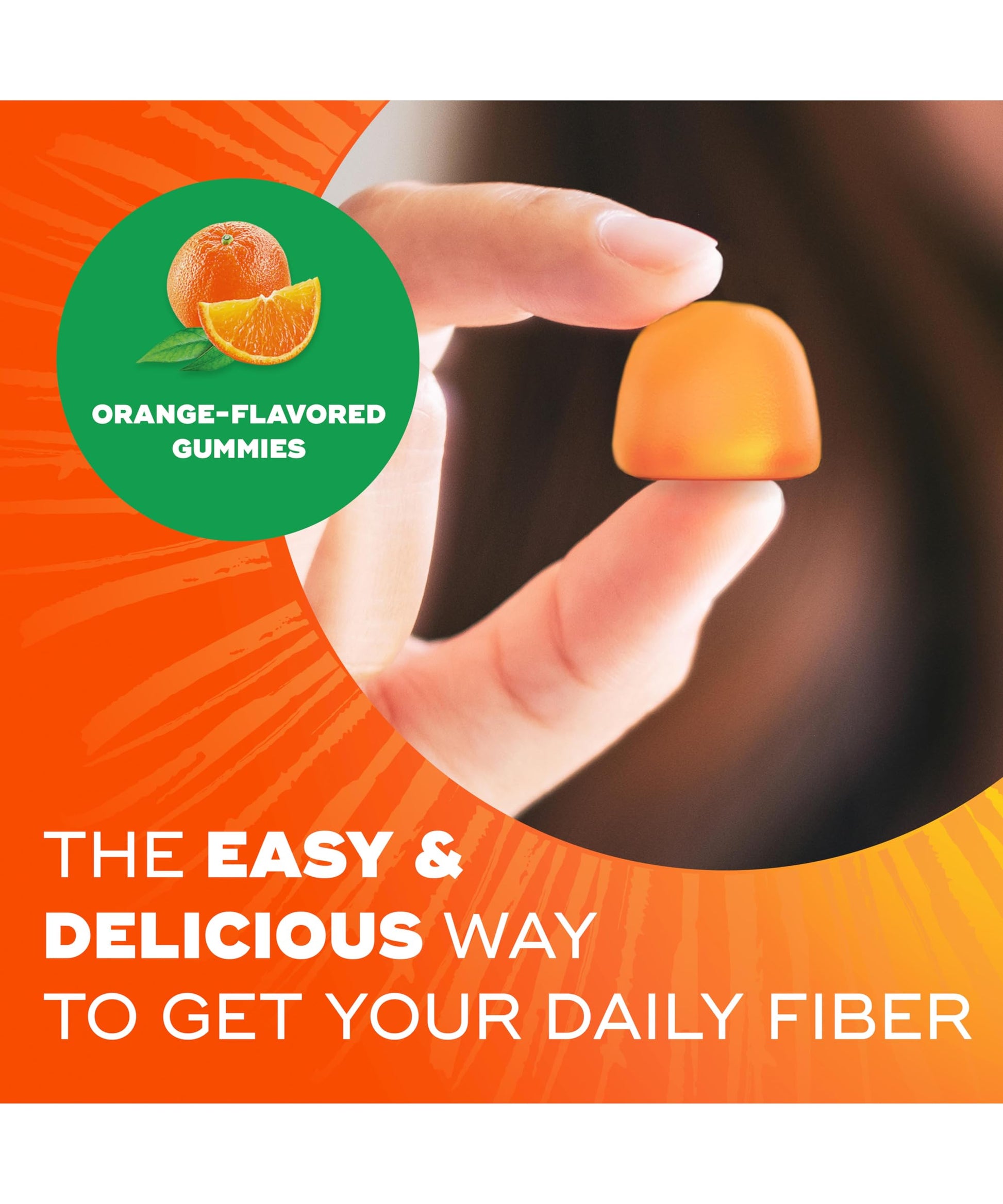 Metamucil gut health supplement bottle highlighting five grams of plant based fiber