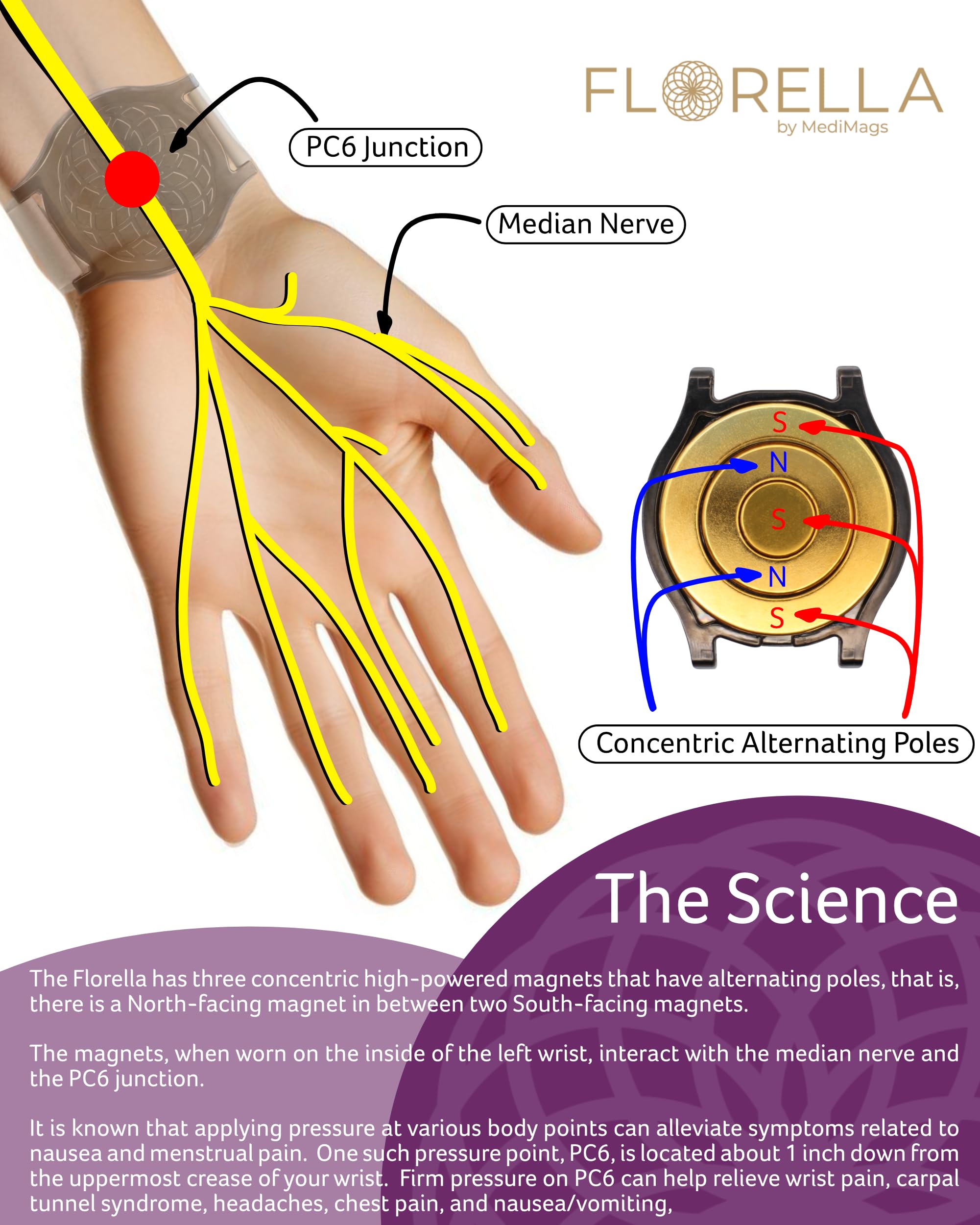 Florella device worn on wrist as a stylish bracelet