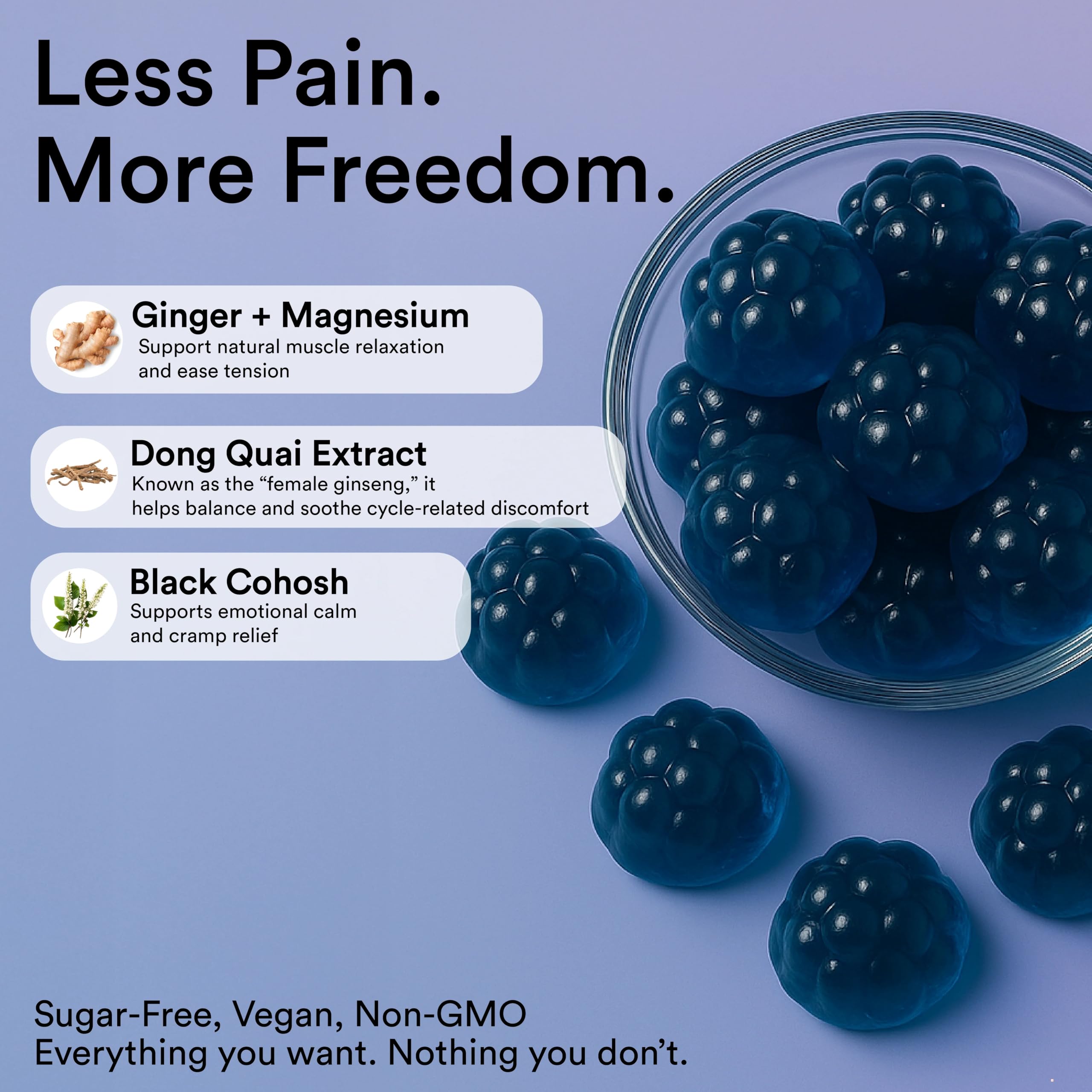 Back label of Riev Cramp Crusher Gummies showing ingredients