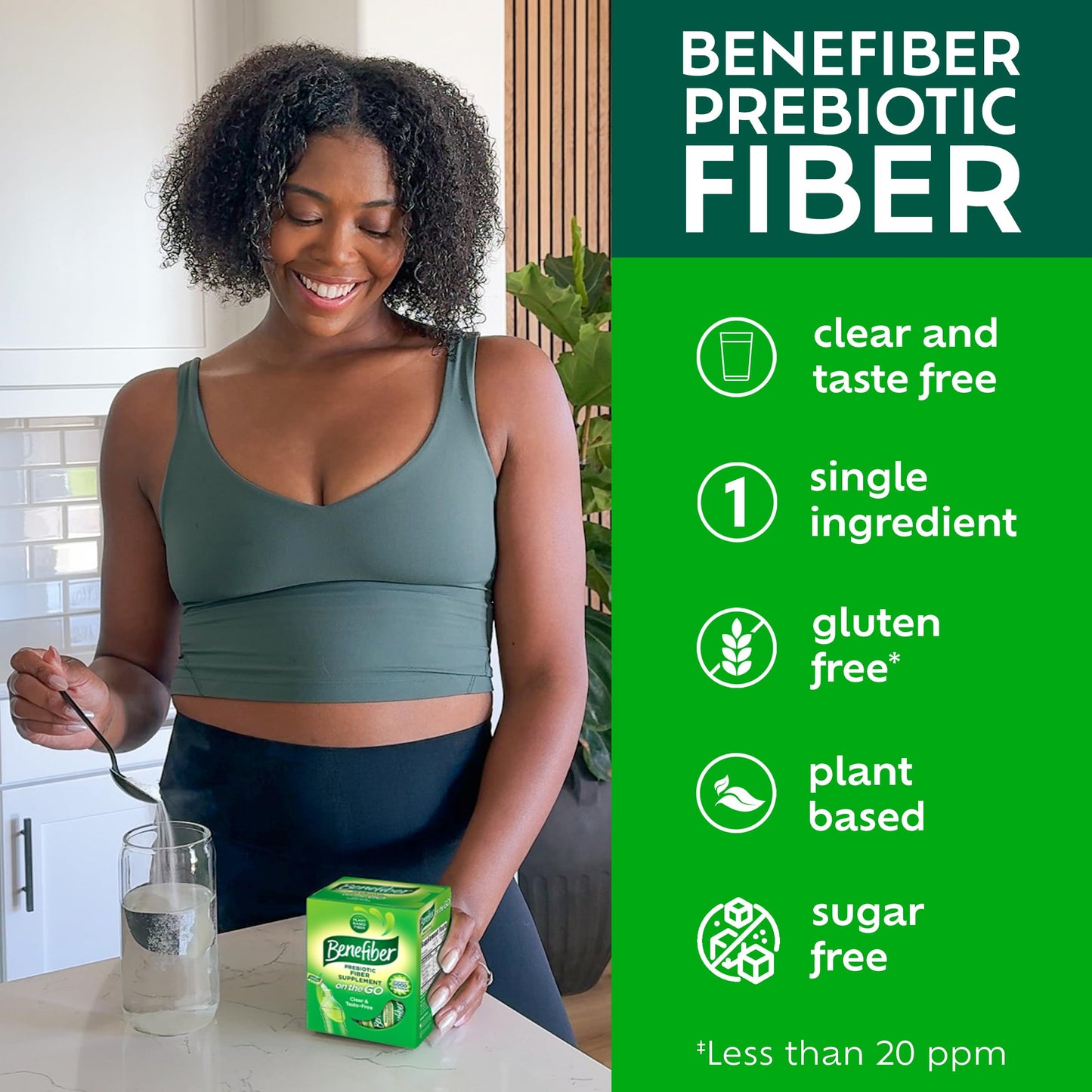 Benefiber plant based prebiotic fiber powder side panel ingredients and warnings