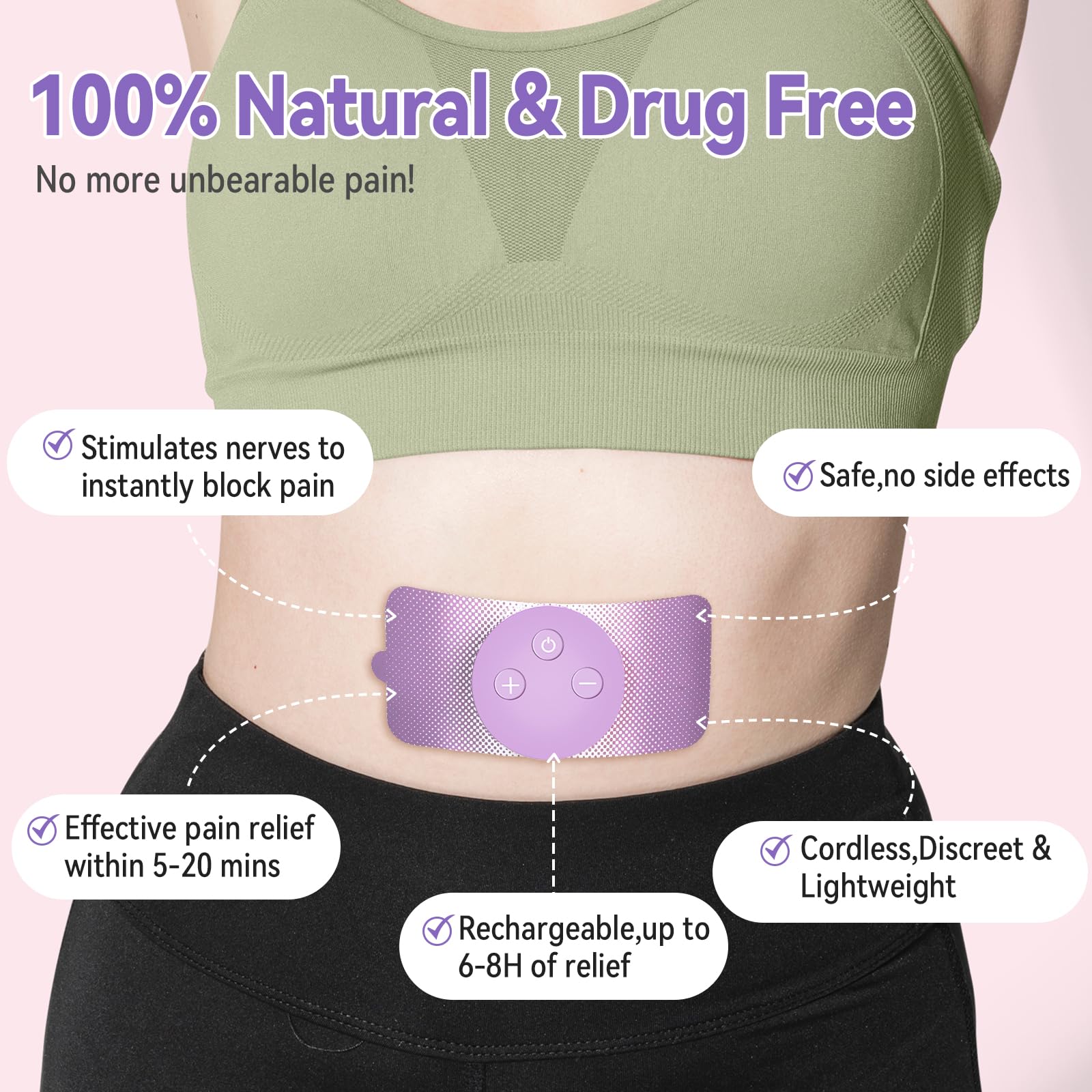 Justwill wireless TENS unit with electrode pads and storage case