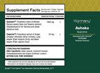 Harmony Nutraceuticals Saraca Asoca supplement label showing 120 veggie capsules count