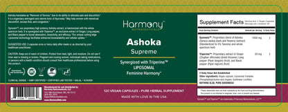 Premium Ashoka Supreme hormonal comfort capsules dietary facts and Triperine blend ingredients