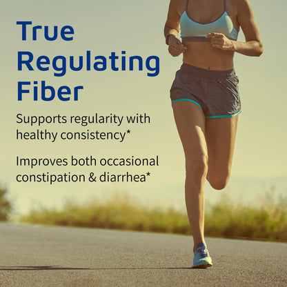 Authentic imported USA gut health supplement bottle highlighting non-GMO and gluten-free seals.