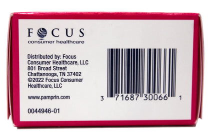 Pamprin maximum strength menstrual pain relief packaging showing active ingredients.