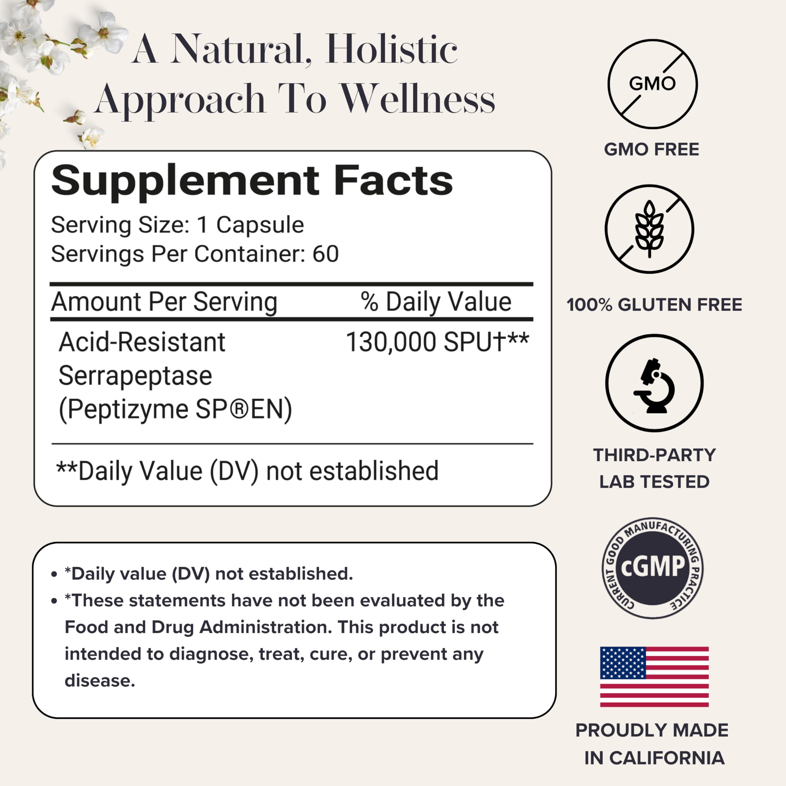 Aeva EndoRelief 60 capsules bottle label details