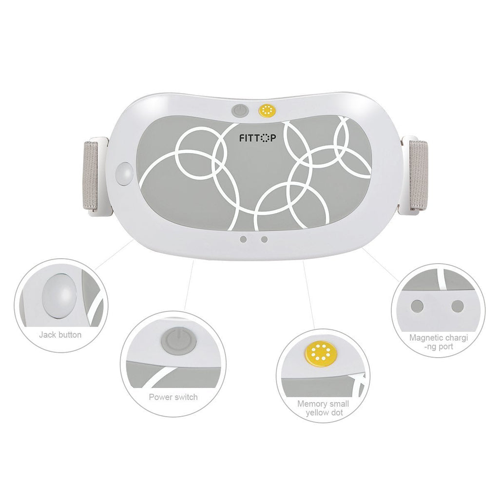 DailyObjects cordless heating pad showing the charging port and side profile ergonomics.