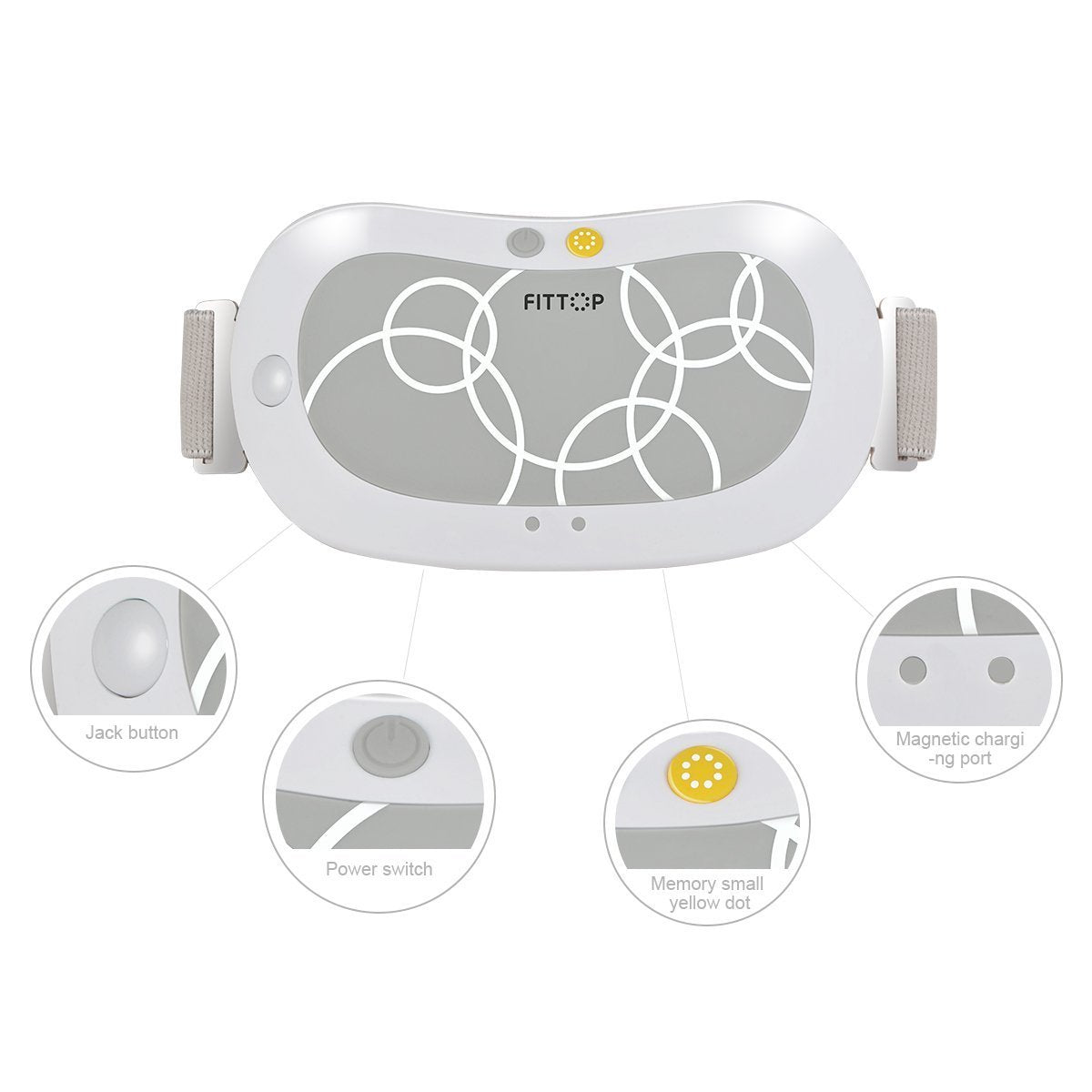 DailyObjects cordless heating pad showing the charging port and side profile ergonomics.