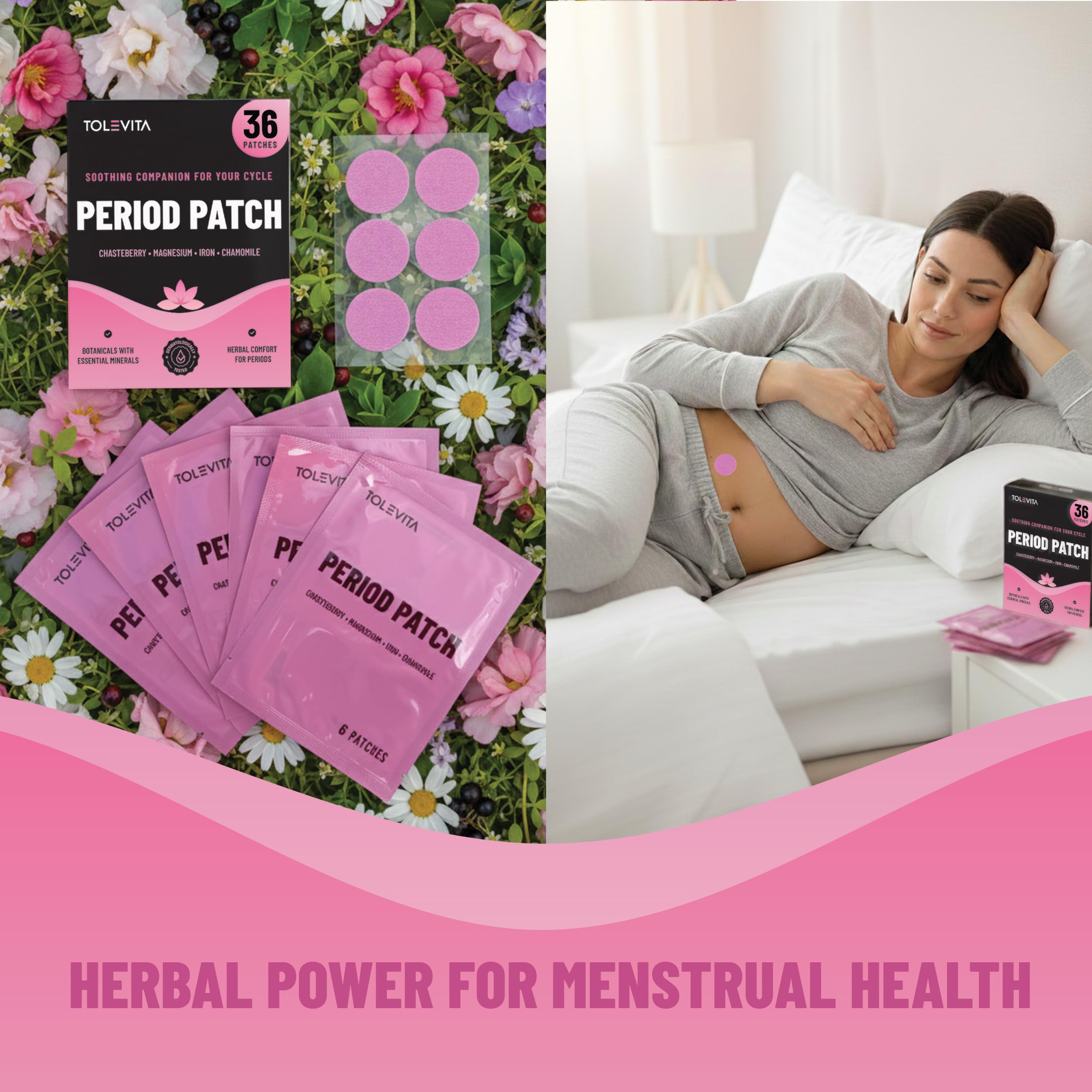 Tolevita period relief patches for hormonal balance and comfort