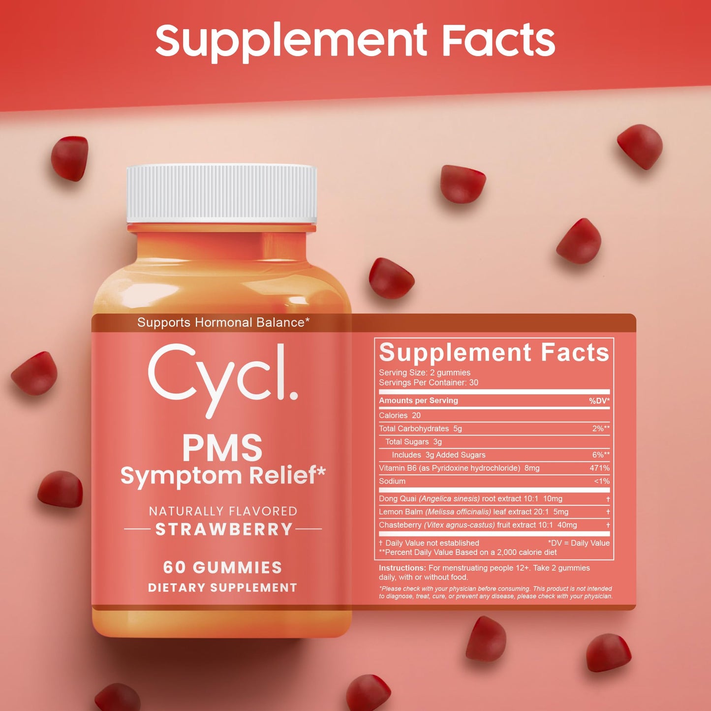 Semaine Cycl menstrual cramp relief gummies packaging