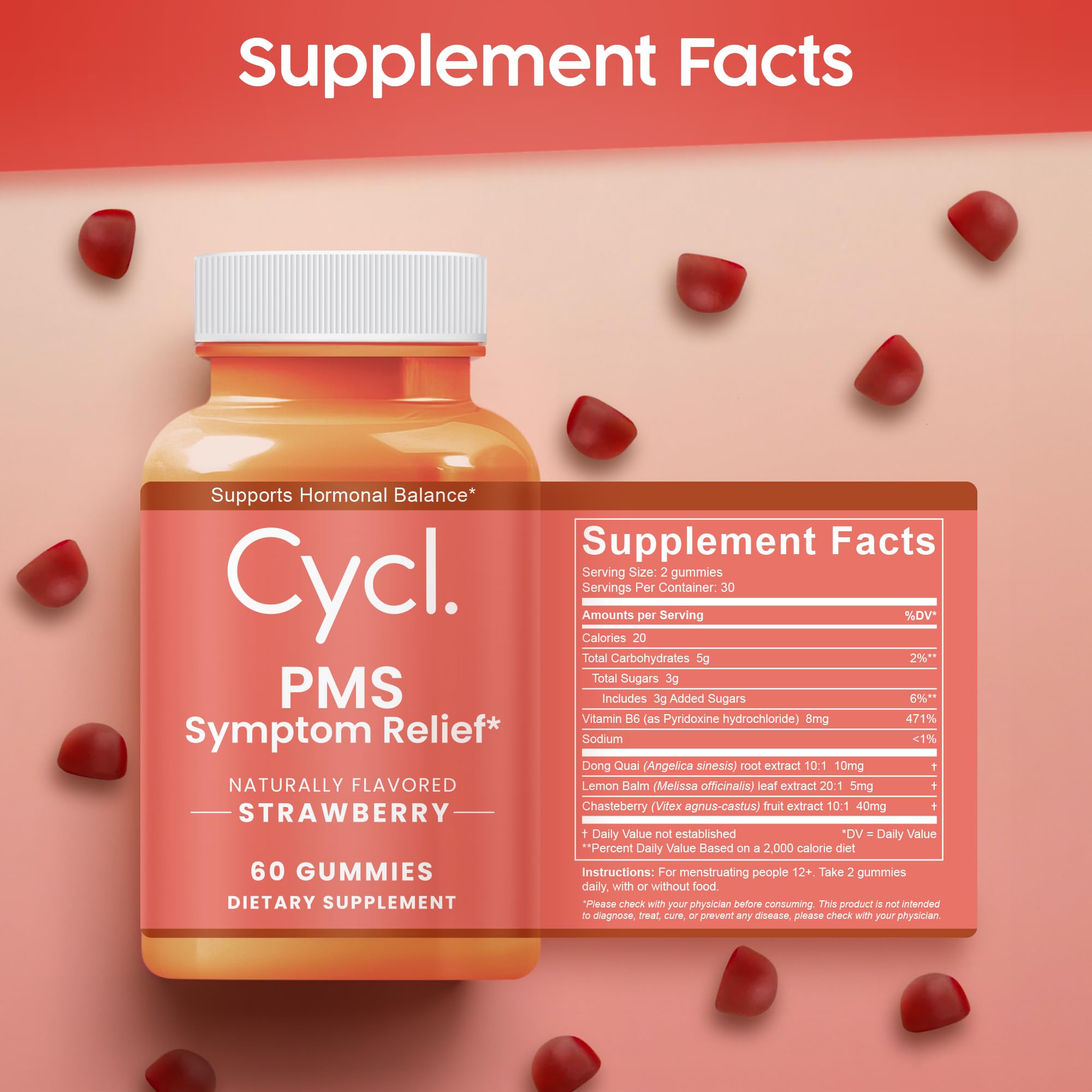 Semaine Cycl menstrual cramp relief gummies packaging