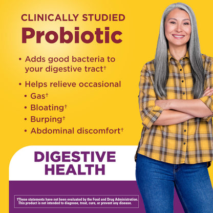 Imported USA prebiotic fiber and probiotic supplement for bloating relief close up