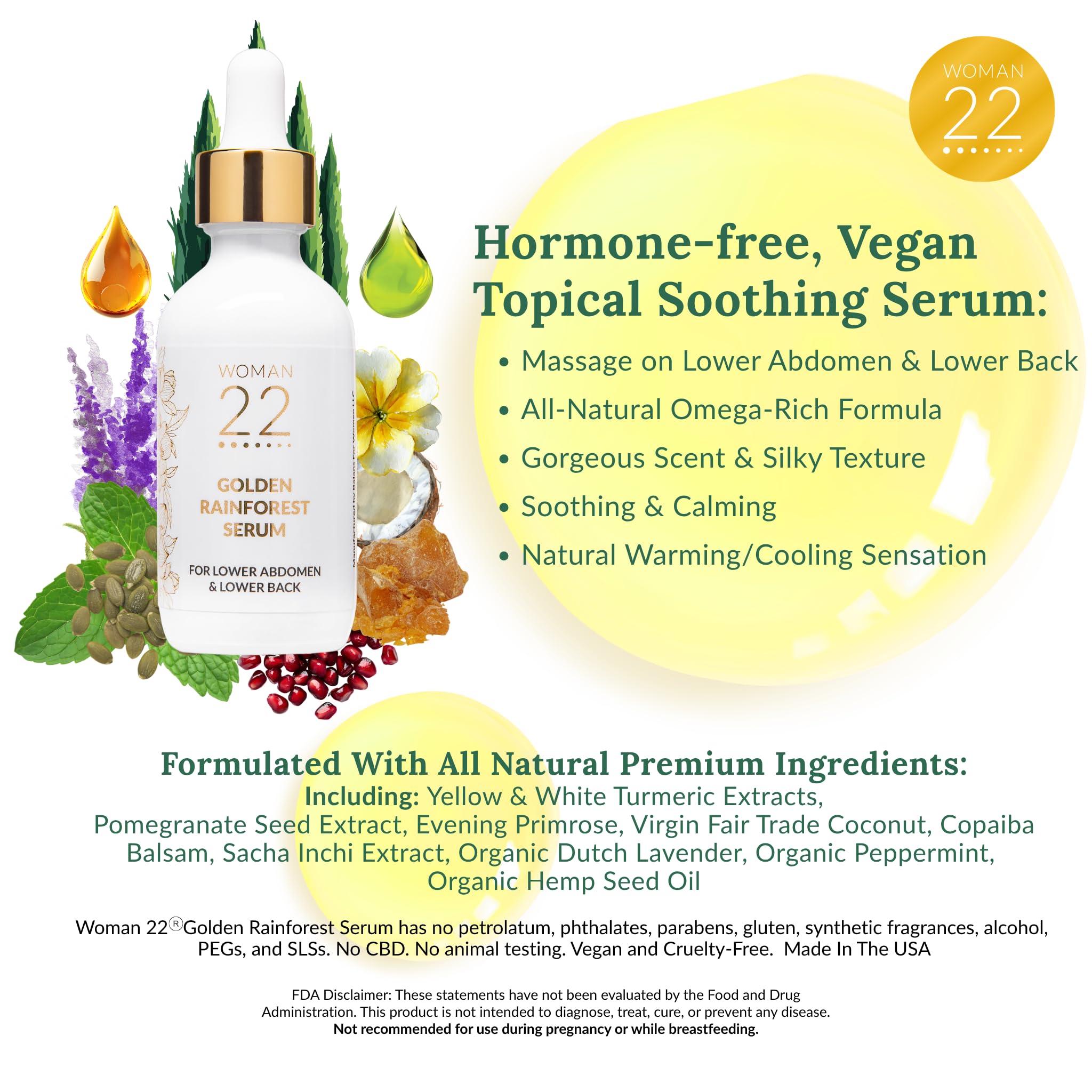 Woman 22 Period Pain Relief Serum packaging detail