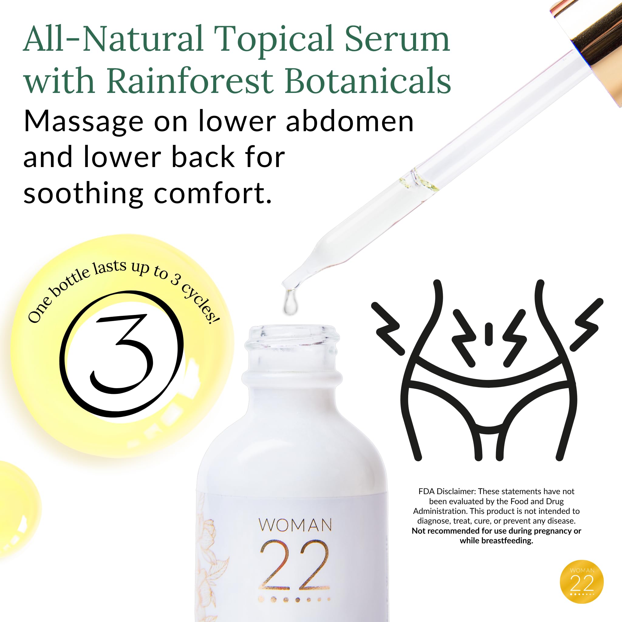Woman 22 botanical serum dropper application