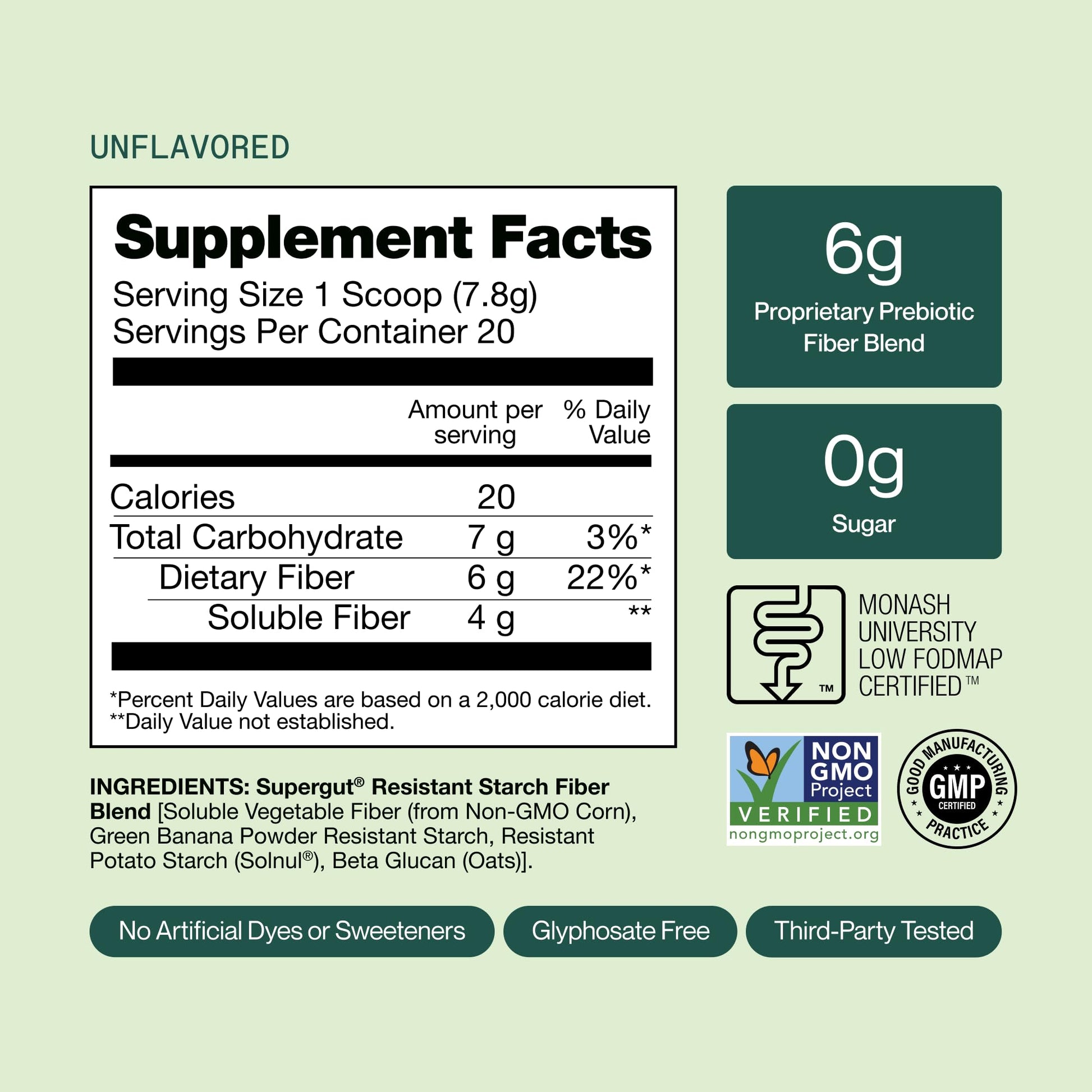Authentic imported Supergut GLP-1 daily support twenty servings container.