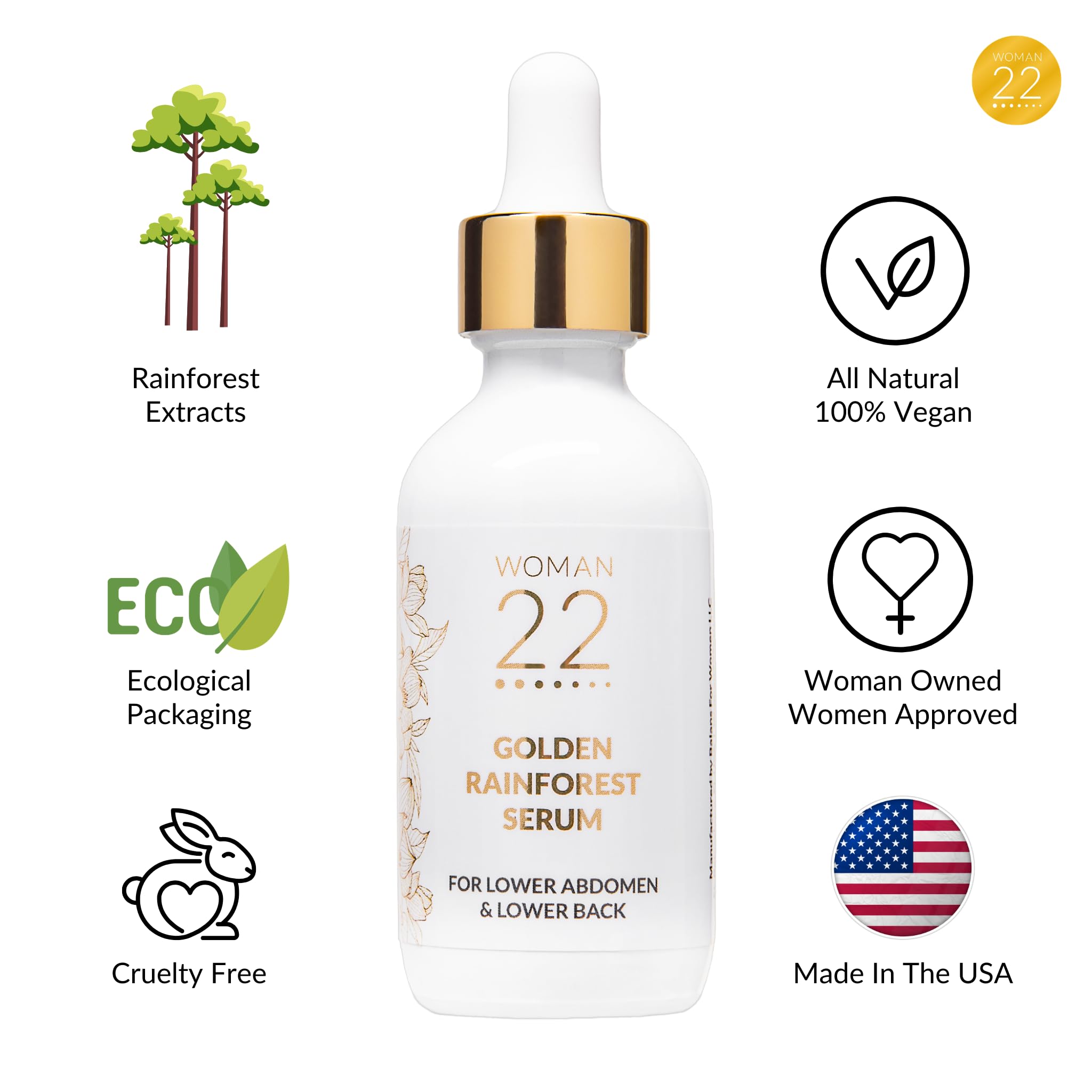Woman 22 hormone-free menstrual relief serum branding
