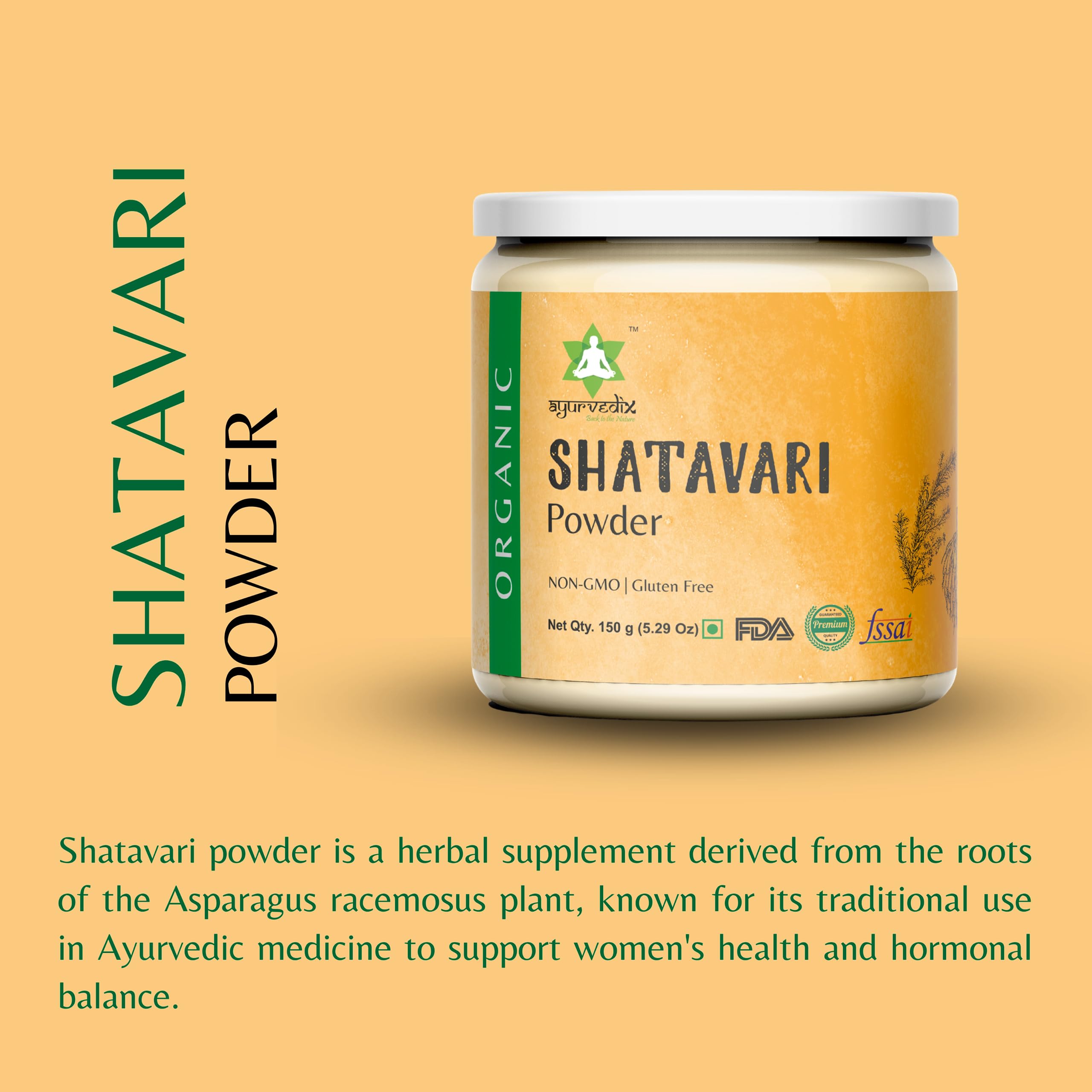 Close up of Shatavari herbal powder texture