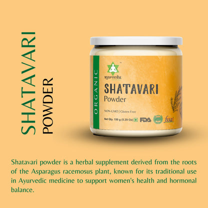 Close up of Shatavari herbal powder texture