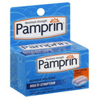 Pamprin 20 count menstrual pain relief caplets bottle and packaging