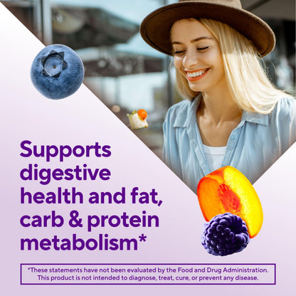 Vitafusion adult fiber gummies nutrition label with six B vitamins