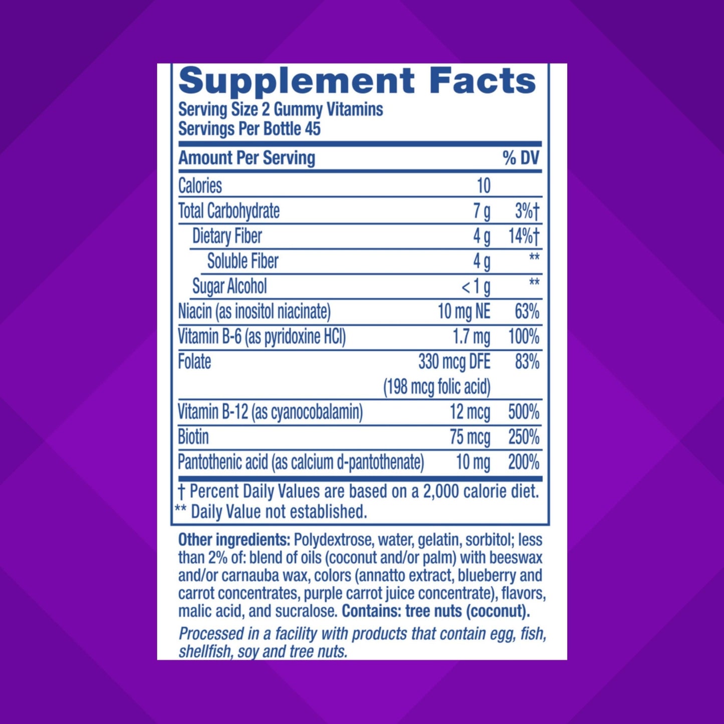 Vitafusion Fiber Well Fit 90 count bottle close up imported supplement