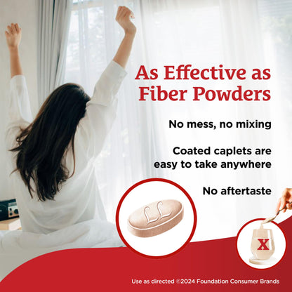 FiberCon daily digestive regularity supplement container showing clear safety warnings.
