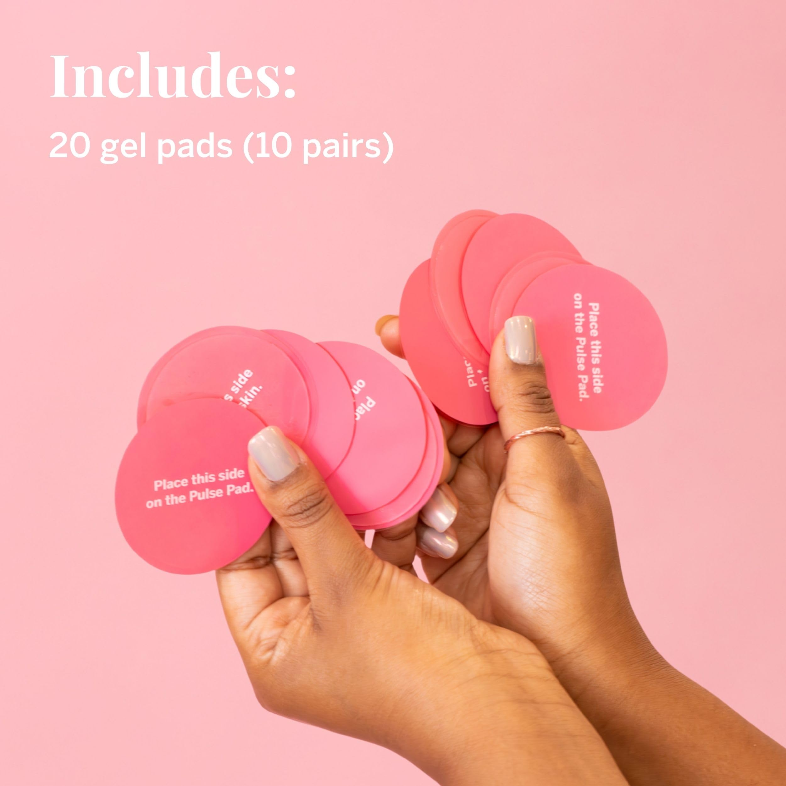 Close up view of the skin friendly adhesive layer on the period cramp device pads.