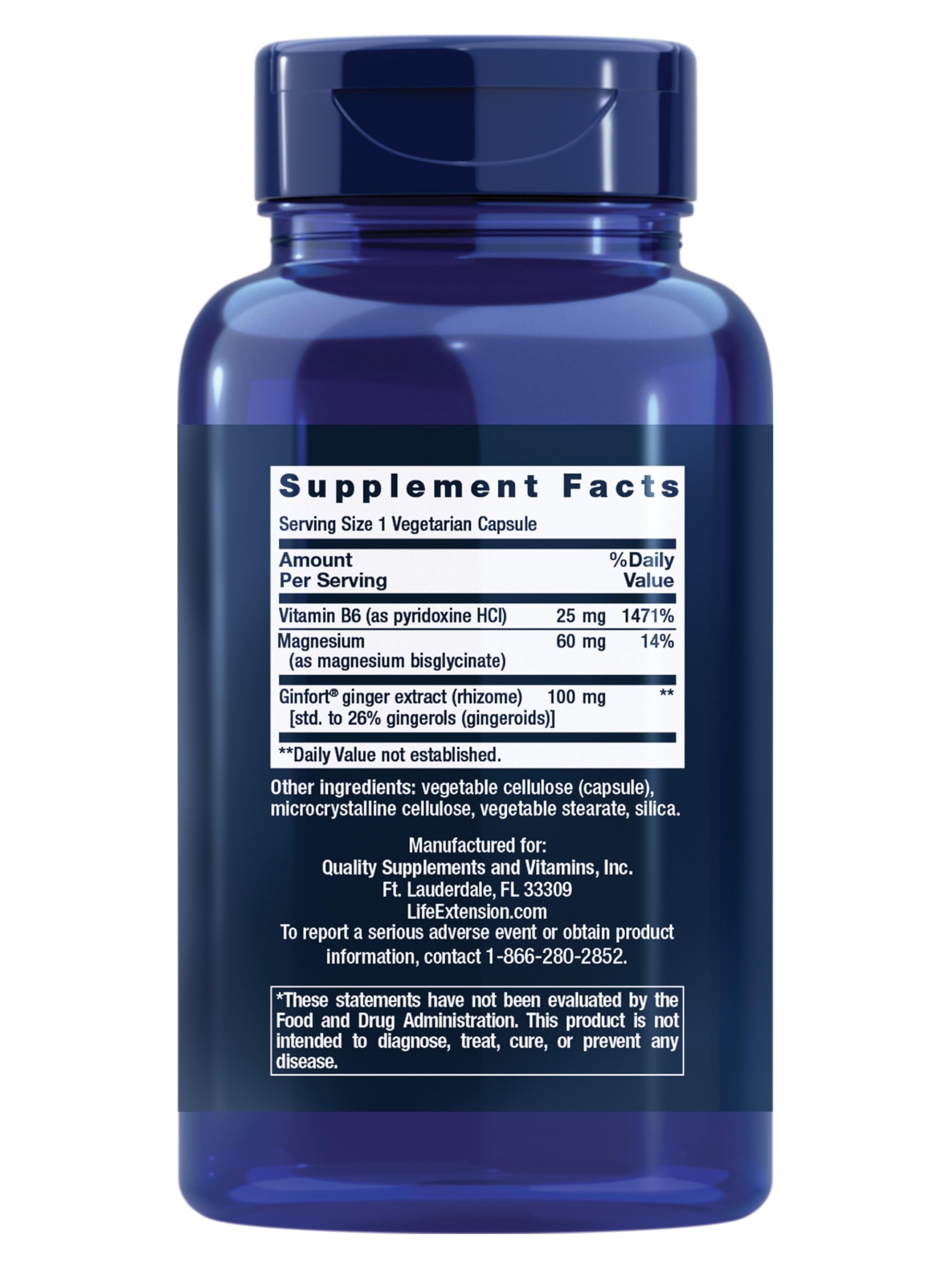 Life Extension Daily PMS Relief bottle label details