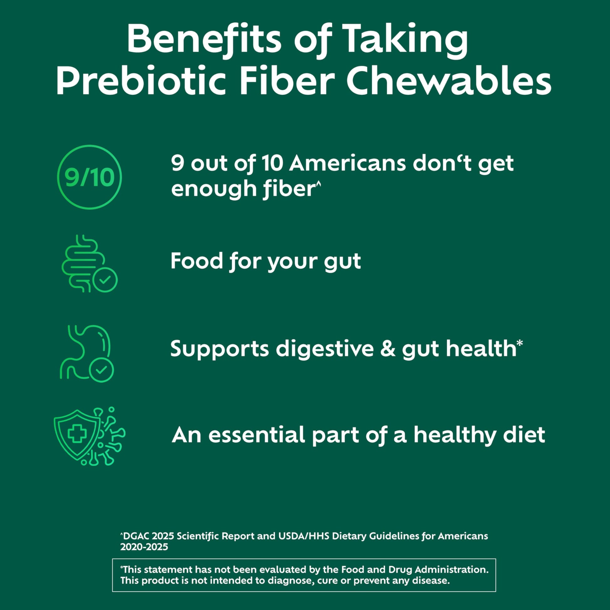 Benefiber daily prebiotic dietary fiber tablets for gut health maintenance on a clean background.