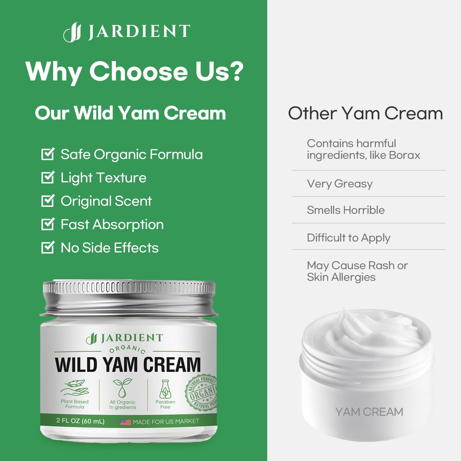 Nature Ziran Wild Yam Cream jar with botanical ingredients