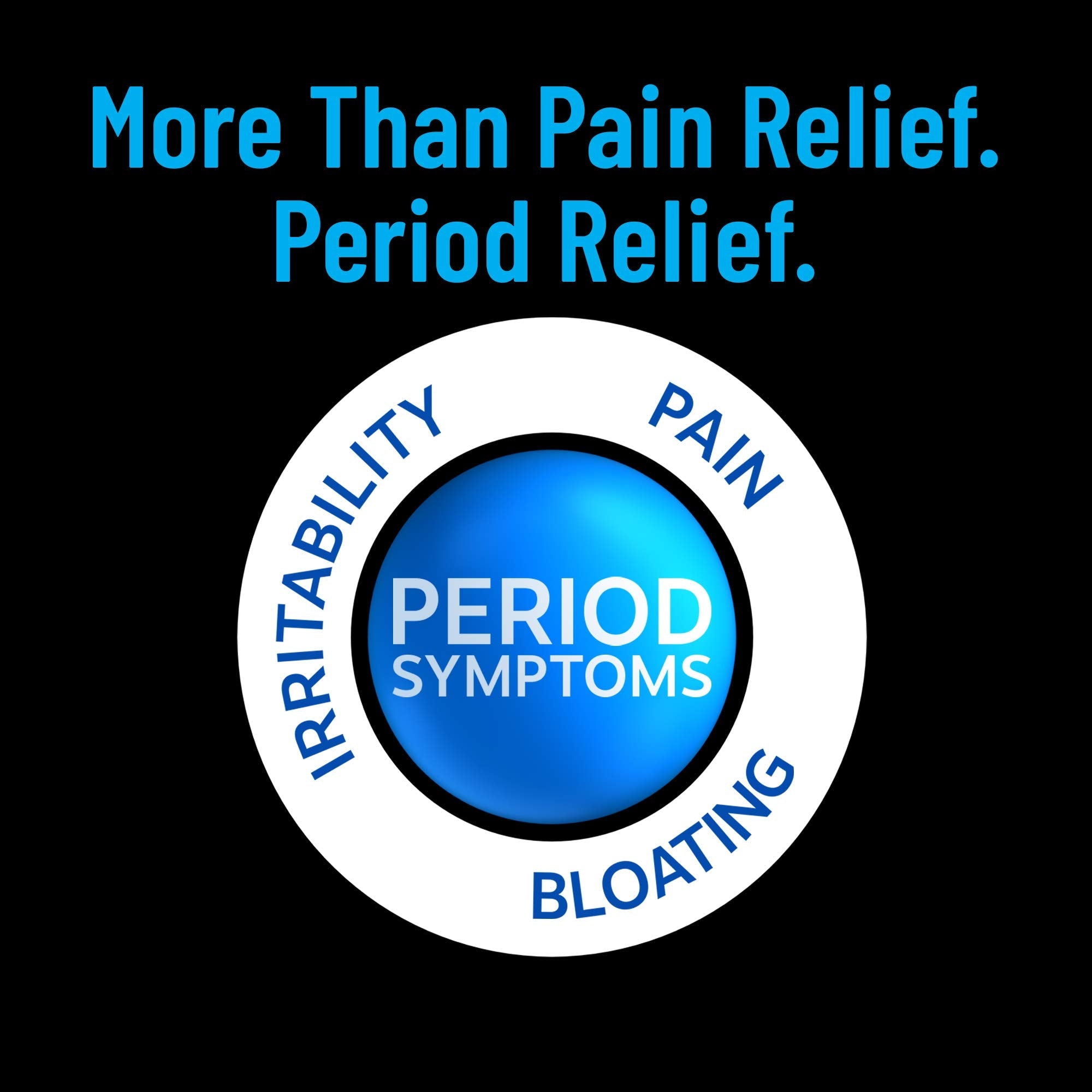 Full display of the three pack Pamprin Multi-Symptom Formula boxes highlighting the caffeine free and aspirin free benefits.