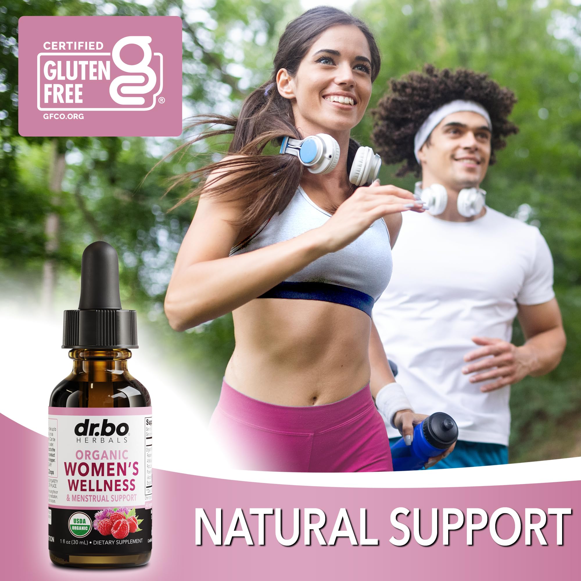 Detailed ingredient list on Dr. Bo hormone balance bottle