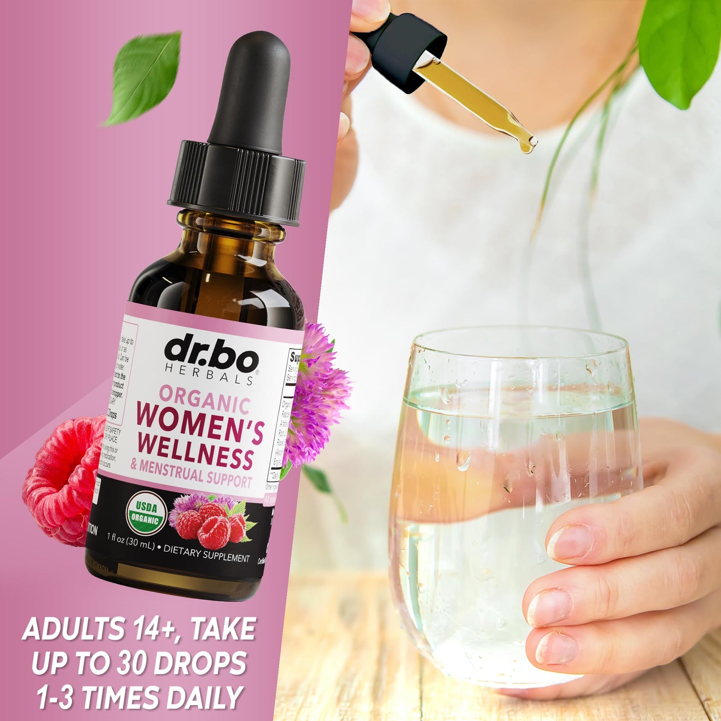 Instructions for using Dr. Bo hormone balance drops