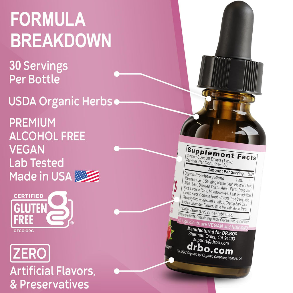 Lifestyle shot of Dr. Bo Women's Wellness liquid supplement