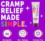Control topical analgesic cream for menstrual cramp and PMS relief application.