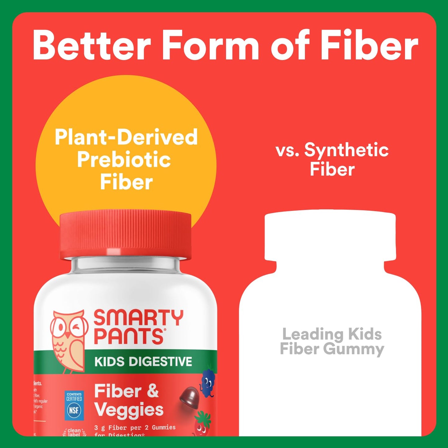 Allergen free prebiotic fiber supplement with organic kale spinach and broccoli for toddlers