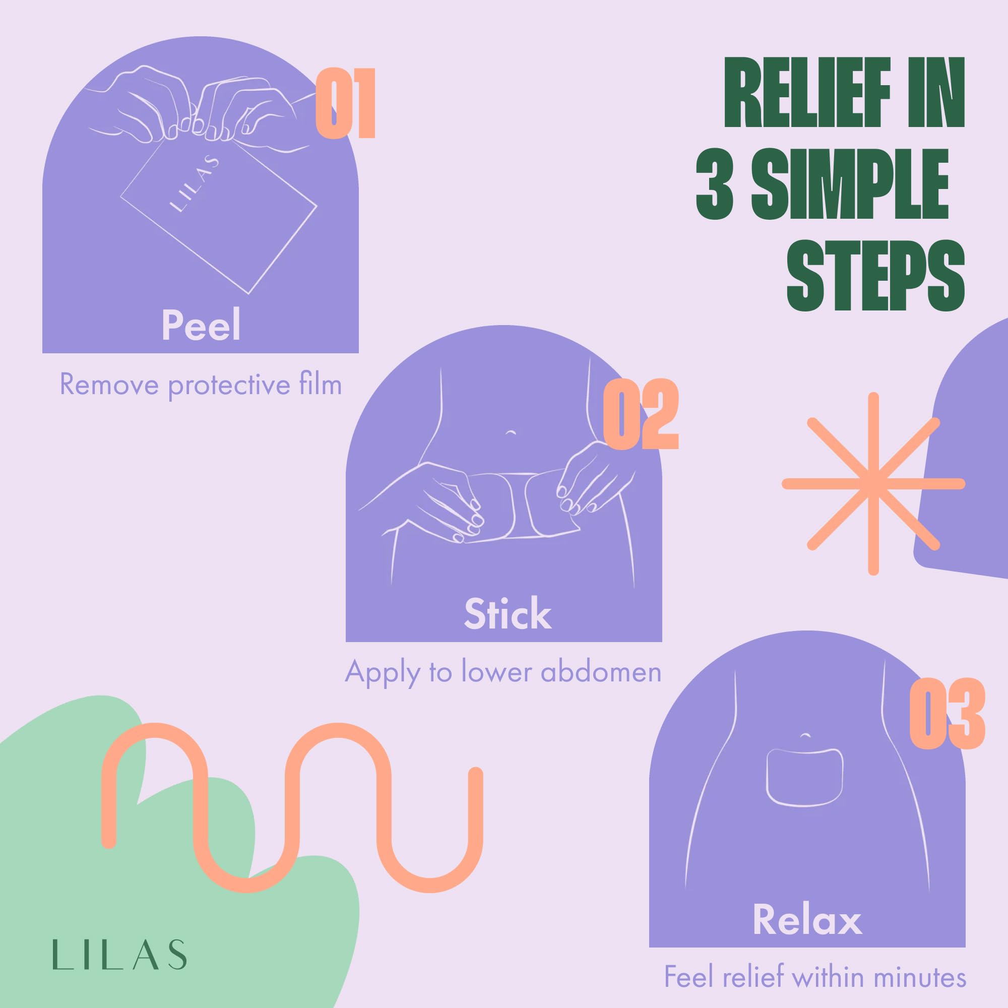 LILAS pain relief patch thin adhesive strip demonstrating its lightweight design.