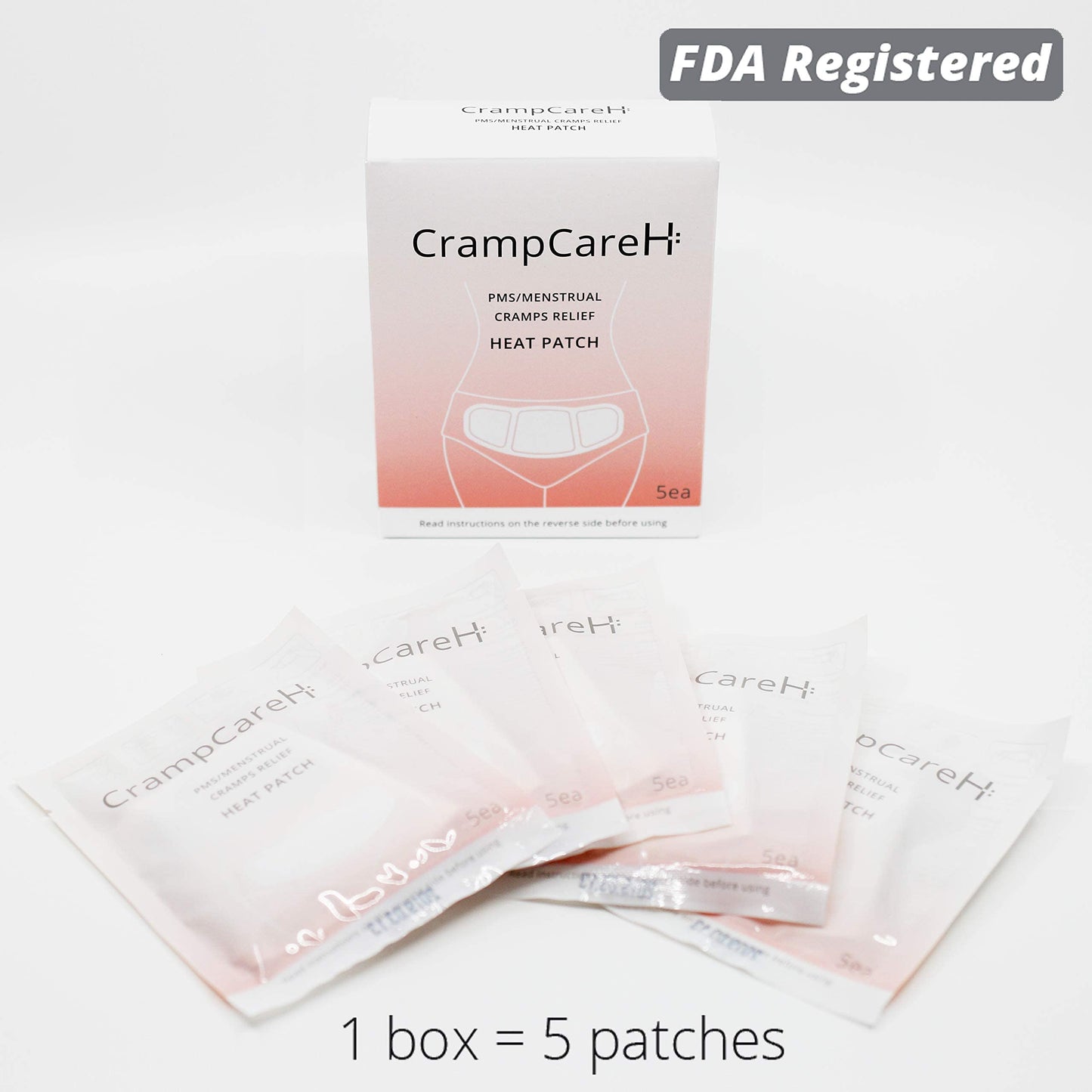 CrampCareH period pain heating pad with patented wide wings layout design