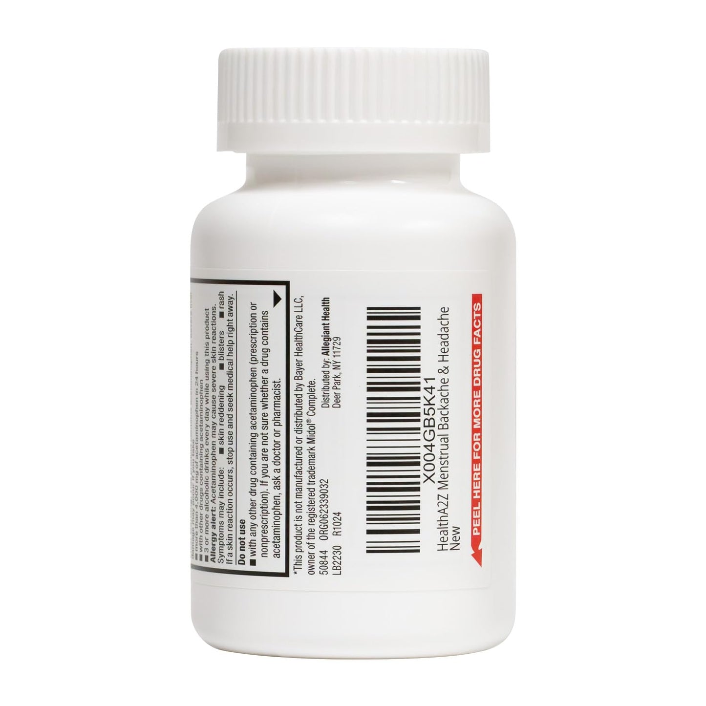 HealthA2Z Menstrual Complete supplement facts label detail