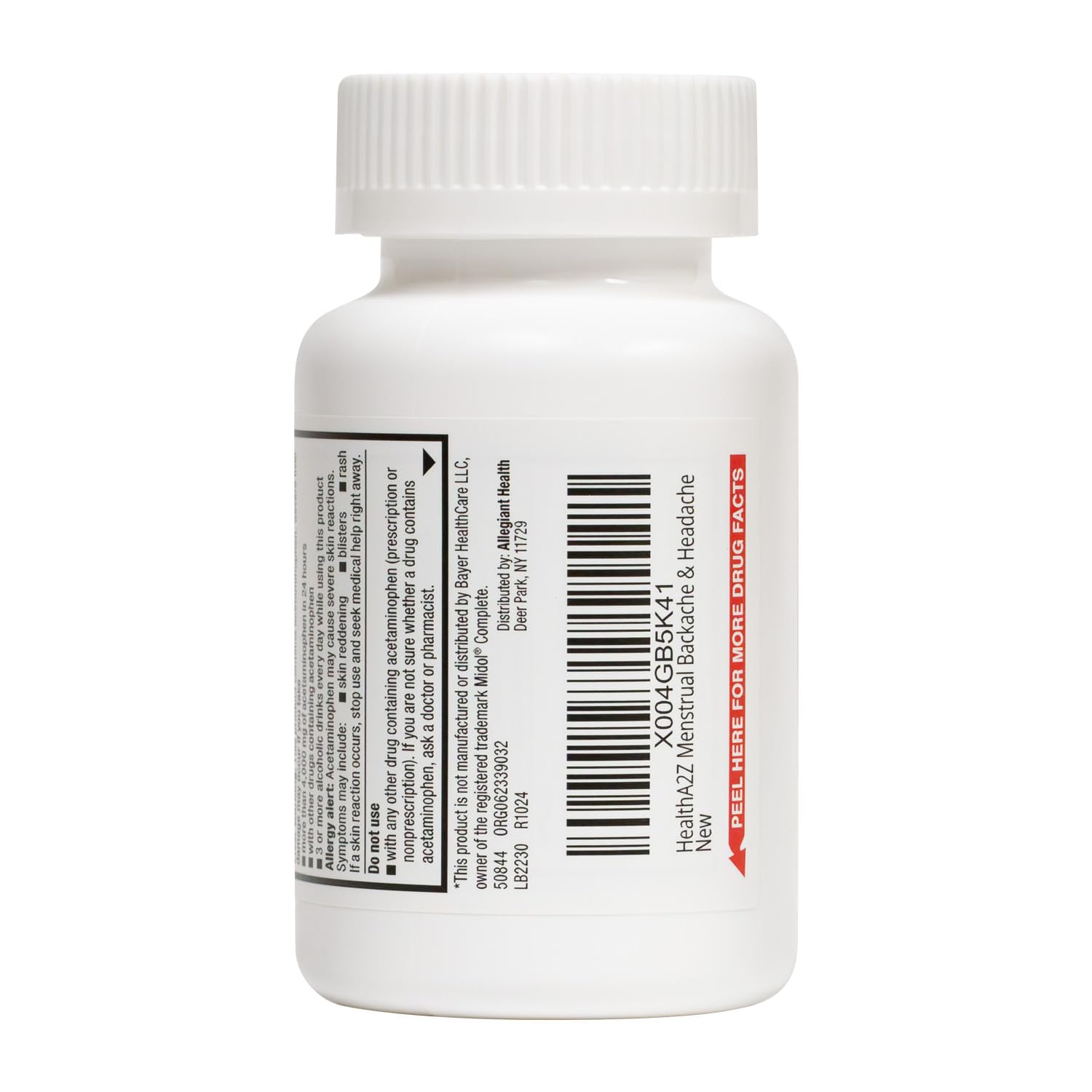 HealthA2Z Menstrual Complete supplement facts label detail