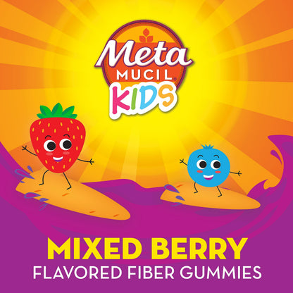 Metamucil Kids Fiber supplement mixed berry flavor nutritional facts label