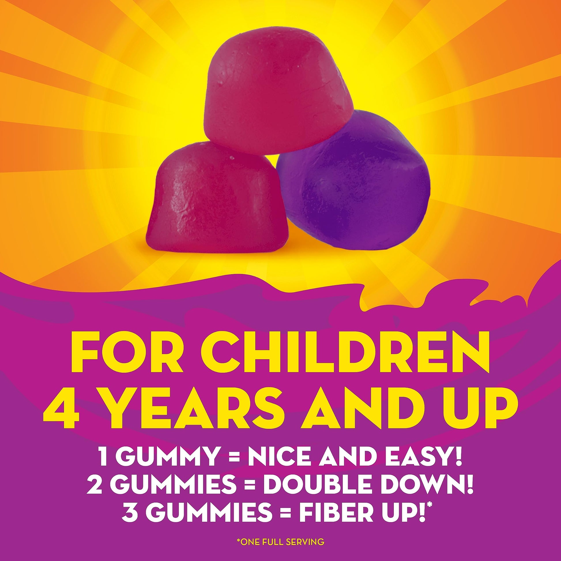 Premium imported USA kids fiber prebiotic gummies no sugar added