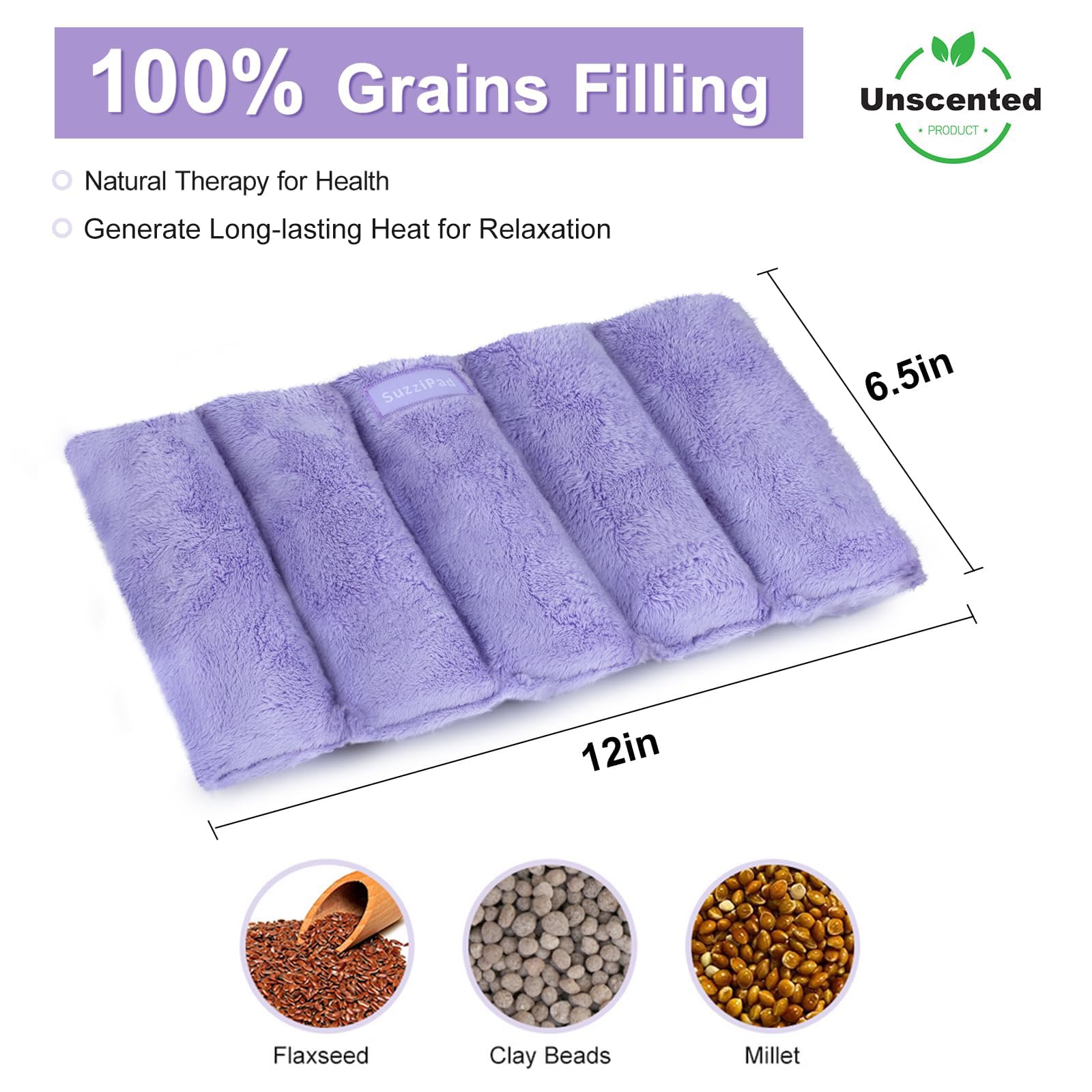 Suzzipad reusable moist heating pad for back pain relief